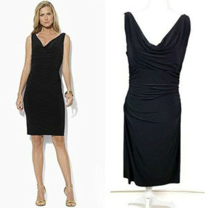 Ralph Lauren S 4 Black Ruched dress Sleeveless